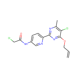 C=CCOc1nc(-c2ccc(NC(=O)CCl)cn2)nc(C)c1Cl ZINC000064504055