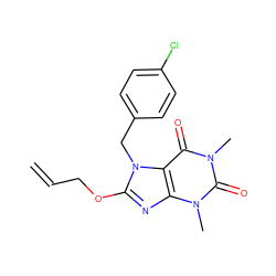 C=CCOc1nc2c(c(=O)n(C)c(=O)n2C)n1Cc1ccc(Cl)cc1 ZINC000002333719