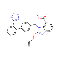 C=CCOc1nc2cccc(C(=O)OC)c2n1Cc1ccc(-c2ccccc2-c2nnn[nH]2)cc1 ZINC000013832260