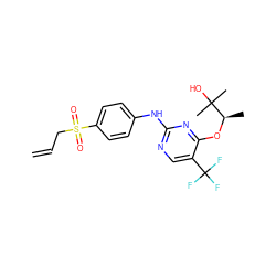 C=CCS(=O)(=O)c1ccc(Nc2ncc(C(F)(F)F)c(O[C@H](C)C(C)(C)O)n2)cc1 ZINC000118162100