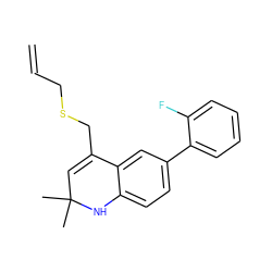 C=CCSCC1=CC(C)(C)Nc2ccc(-c3ccccc3F)cc21 ZINC000014968689