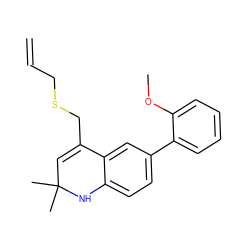 C=CCSCC1=CC(C)(C)Nc2ccc(-c3ccccc3OC)cc21 ZINC000003942299