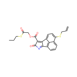 C=CCSc1ccc2c3c(C(=O)OCC(=O)SCCC)c(=O)nc-3c3cccc1c32 ZINC000071280557