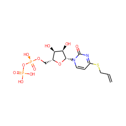 C=CCSc1ccn([C@@H]2O[C@H](CO[P@@](=O)(O)OP(=O)(O)O)[C@@H](O)[C@H]2O)c(=O)n1 ZINC000035033756