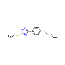 C=CCSc1nc(-c2ccc(OCCCC)cc2)n[nH]1 ZINC000018212266