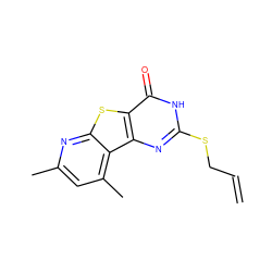 C=CCSc1nc2c(sc3nc(C)cc(C)c32)c(=O)[nH]1 ZINC000008577877