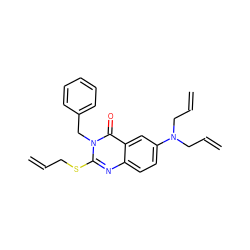 C=CCSc1nc2ccc(N(CC=C)CC=C)cc2c(=O)n1Cc1ccccc1 ZINC000049072129