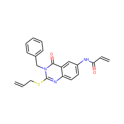 C=CCSc1nc2ccc(NC(=O)C=C)cc2c(=O)n1Cc1ccccc1 ZINC000049112288