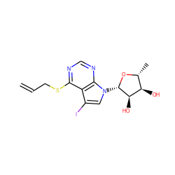 C=CCSc1ncnc2c1c(I)cn2[C@@H]1O[C@H](C)[C@@H](O)[C@H]1O ZINC000013809472