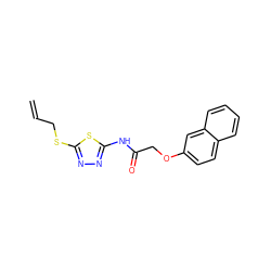 C=CCSc1nnc(NC(=O)COc2ccc3ccccc3c2)s1 ZINC000002629901