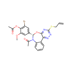 C=CCSc1nnc2c(n1)O[C@@H](c1cc(Br)c(OC(C)=O)c(OC)c1)N(C(C)=O)c1ccccc1-2 ZINC000002113707