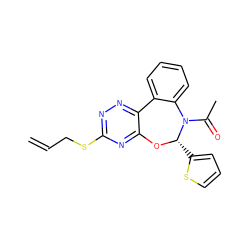 C=CCSc1nnc2c(n1)O[C@@H](c1cccs1)N(C(C)=O)c1ccccc1-2 ZINC000002113542