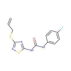 C=CCSc1nsc(NC(=O)Nc2ccc(F)cc2)n1 ZINC000004898394