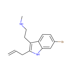 C=CCc1[nH]c2cc(Br)ccc2c1CCNC ZINC000072127764