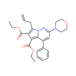 C=CCc1c(C(=O)OCC)c(C(=O)OCC)c2c(-c3ccccc3)cc(N3CCOCC3)nn12 ZINC000059085257