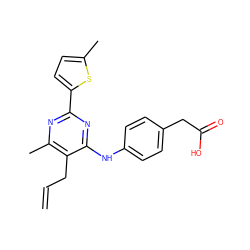 C=CCc1c(C)nc(-c2ccc(C)s2)nc1Nc1ccc(CC(=O)O)cc1 ZINC000071282194