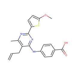 C=CCc1c(C)nc(-c2ccc(OC)s2)nc1Nc1ccc(C(=O)O)cc1 ZINC000071295640