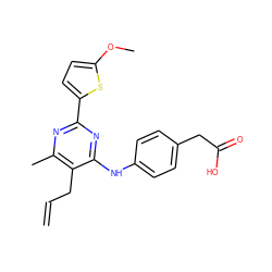 C=CCc1c(C)nc(-c2ccc(OC)s2)nc1Nc1ccc(CC(=O)O)cc1 ZINC000071294189