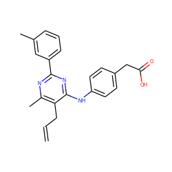 C=CCc1c(C)nc(-c2cccc(C)c2)nc1Nc1ccc(CC(=O)O)cc1 ZINC000071282335