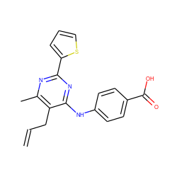 C=CCc1c(C)nc(-c2cccs2)nc1Nc1ccc(C(=O)O)cc1 ZINC000071282461