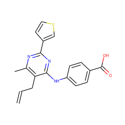 C=CCc1c(C)nc(-c2ccsc2)nc1Nc1ccc(C(=O)O)cc1 ZINC000034805150