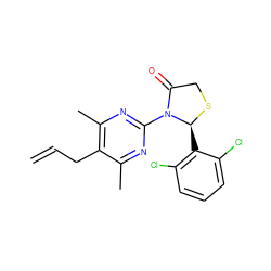 C=CCc1c(C)nc(N2C(=O)CS[C@H]2c2c(Cl)cccc2Cl)nc1C ZINC000040393306