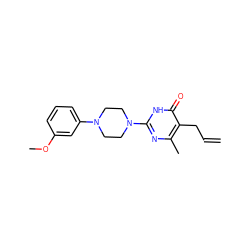 C=CCc1c(C)nc(N2CCN(c3cccc(OC)c3)CC2)[nH]c1=O ZINC000009096441