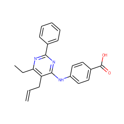 C=CCc1c(CC)nc(-c2ccccc2)nc1Nc1ccc(C(=O)O)cc1 ZINC000071295396