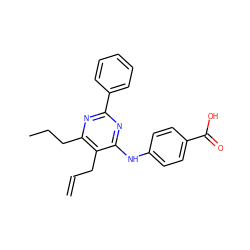 C=CCc1c(CCC)nc(-c2ccccc2)nc1Nc1ccc(C(=O)O)cc1 ZINC000071282350