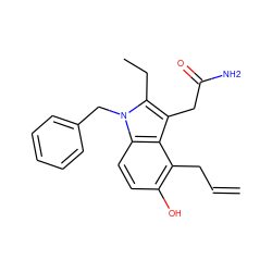 C=CCc1c(O)ccc2c1c(CC(N)=O)c(CC)n2Cc1ccccc1 ZINC000013445736