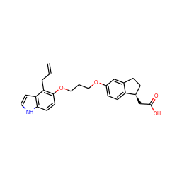 C=CCc1c(OCCCOc2ccc3c(c2)CC[C@H]3CC(=O)O)ccc2[nH]ccc12 ZINC000014977265