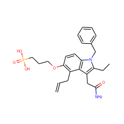 C=CCc1c(OCCCP(=O)(O)O)ccc2c1c(CC(N)=O)c(CC)n2Cc1ccccc1 ZINC000013605131