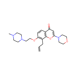 C=CCc1c(OCCN2CCN(C)CC2)ccc2c(=O)cc(N3CCOCC3)oc12 ZINC000022940609