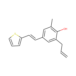 C=CCc1cc(/C=C/c2cccs2)cc(C)c1O ZINC000029558550