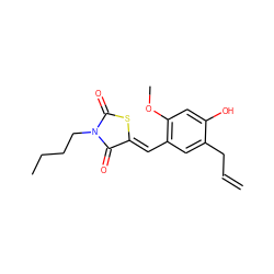 C=CCc1cc(/C=C2\SC(=O)N(CCCC)C2=O)c(OC)cc1O ZINC000299836066