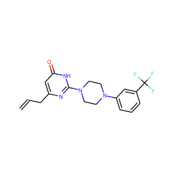 C=CCc1cc(=O)[nH]c(N2CCN(c3cccc(C(F)(F)F)c3)CC2)n1 ZINC001772576875