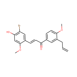 C=CCc1cc(C(=O)/C=C/c2cc(Br)c(O)cc2OC)ccc1OC ZINC000071334636