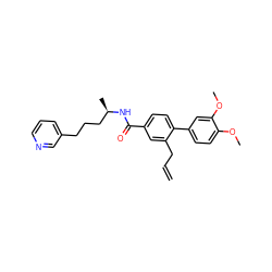 C=CCc1cc(C(=O)N[C@H](C)CCCc2cccnc2)ccc1-c1ccc(OC)c(OC)c1 ZINC000029482151