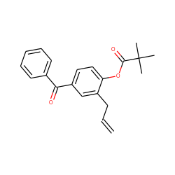 C=CCc1cc(C(=O)c2ccccc2)ccc1OC(=O)C(C)(C)C ZINC000026003097