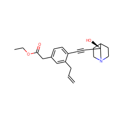 C=CCc1cc(CC(=O)OCC)ccc1C#C[C@@]1(O)CN2CCC1CC2 ZINC000027656560