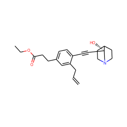 C=CCc1cc(CCC(=O)OCC)ccc1C#C[C@]1(O)CN2CCC1CC2 ZINC000003809404