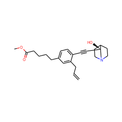 C=CCc1cc(CCCCC(=O)OC)ccc1C#C[C@@]1(O)CN2CCC1CC2 ZINC000001540164