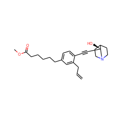 C=CCc1cc(CCCCCC(=O)OC)ccc1C#C[C@@]1(O)CN2CCC1CC2 ZINC000001540168