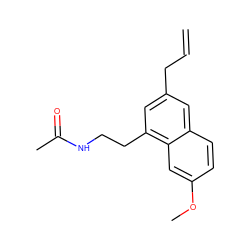 C=CCc1cc(CCNC(C)=O)c2cc(OC)ccc2c1 ZINC000073197730