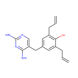 C=CCc1cc(Cc2cnc(N)nc2N)cc(CC=C)c1O ZINC000029567473