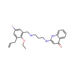 C=CCc1cc(I)cc(CNCCCNc2cc(=O)c3ccccc3[nH]2)c1OCC ZINC000013487792