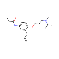 C=CCc1cc(NC(=O)CC)ccc1OCCCN(C)C(C)C ZINC000027411167