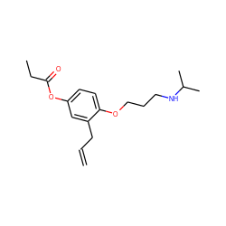 C=CCc1cc(OC(=O)CC)ccc1OCCCNC(C)C ZINC000027419489