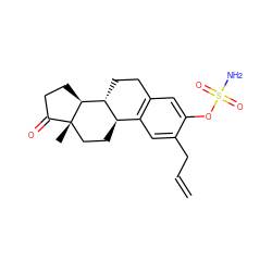 C=CCc1cc2c(cc1OS(N)(=O)=O)CC[C@@H]1[C@@H]2CC[C@]2(C)C(=O)CC[C@@H]12 ZINC000084634293