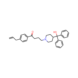 C=CCc1ccc(C(=O)CCCN2CCC(C(O)(c3ccccc3)c3ccccc3)CC2)cc1 ZINC000035934856